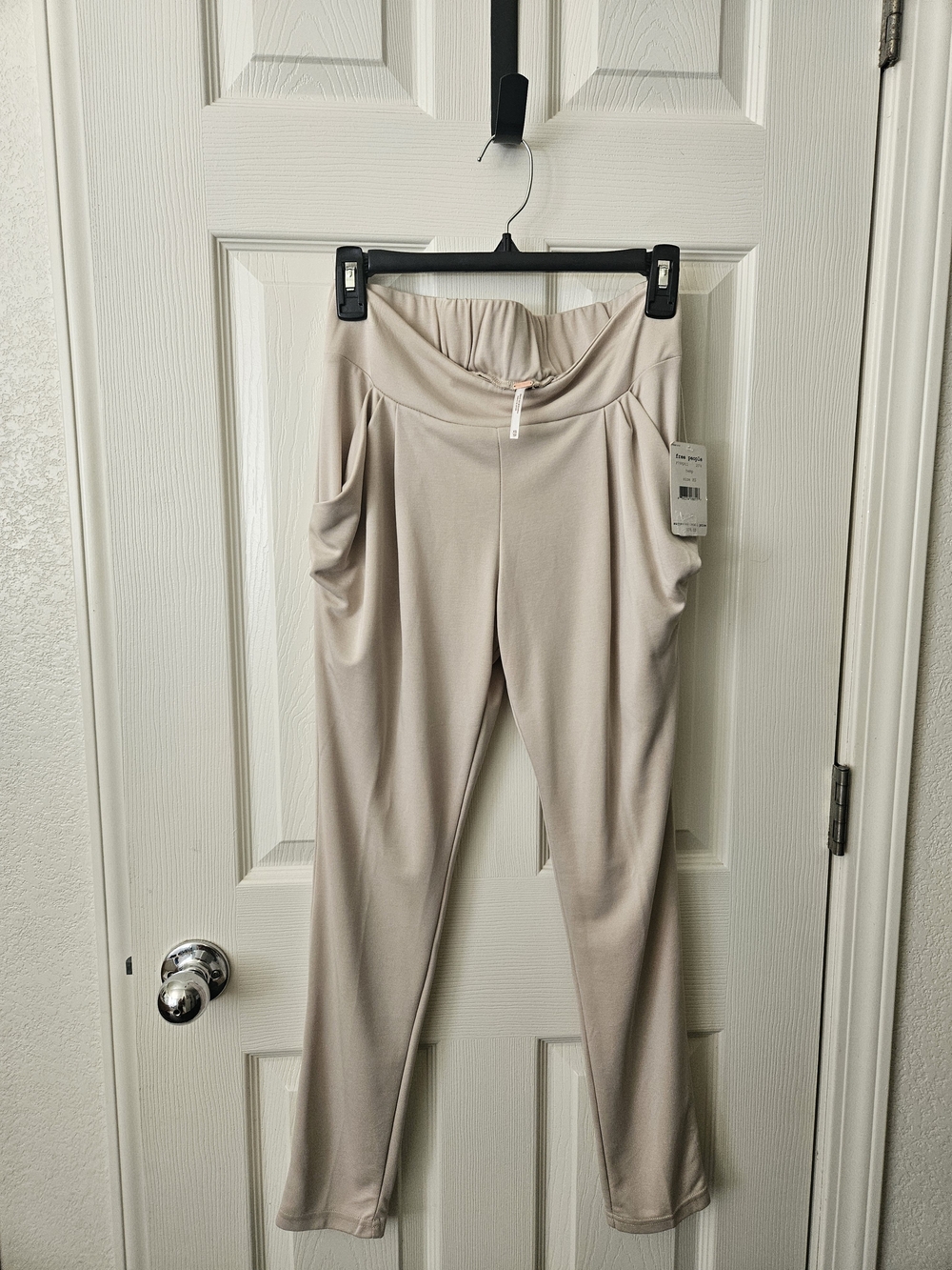 Free People Soft Taupe Skinny High-Waist Pants